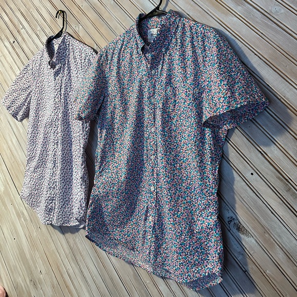 Bonobos Short-Sleeve Floral Casual Button-Downs 2 Pack Blue Pink White - Picture 2 of 11